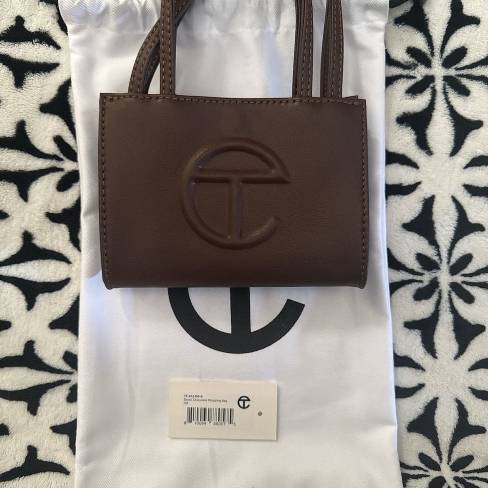 Telfar small chocolate shopping bag